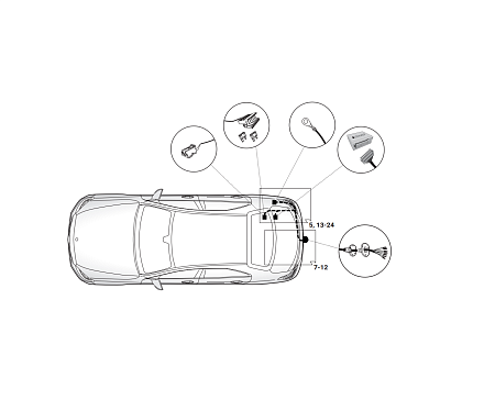 Электрика фаркопа Hak-System (7 pin) для Mercedes GLC Coupe 2019- 12040543 в 