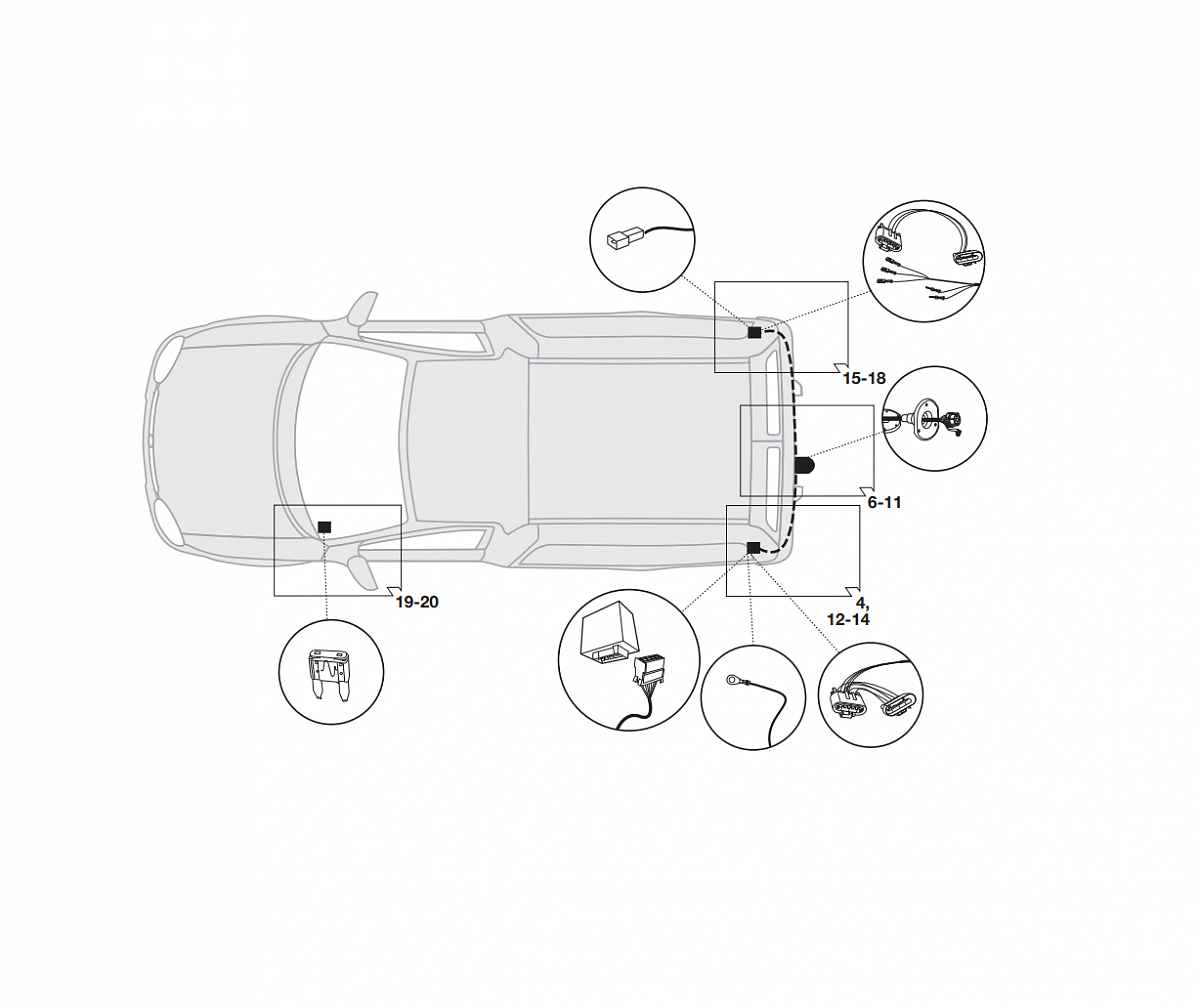 Электрика фаркопа Hak-System (7 pin) для Ford Transit Connect 2003-2012 12060008 в 