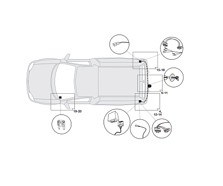 Электрика фаркопа Hak-System (7 pin) для Ford Transit Connect 2003-2012 12060008 в 