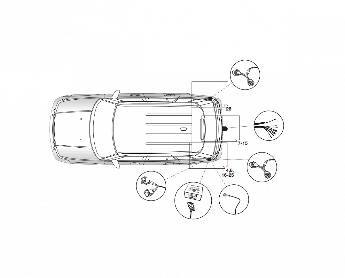 Электрика фаркопа Hak-System (7 pin) для Land Rover Discovery 2009-2016 12190515 в 