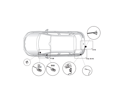 Электрика фаркопа Hak-System (7 pin) для Citroen DS4 2011-2015 12030513 в 