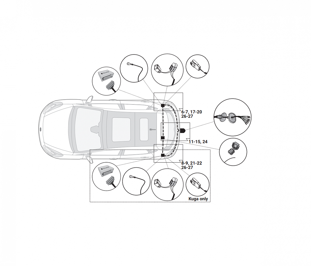 Электрика фаркопа Hak-System (7 pin) для Ford Kuga 2020- 12060578 в 