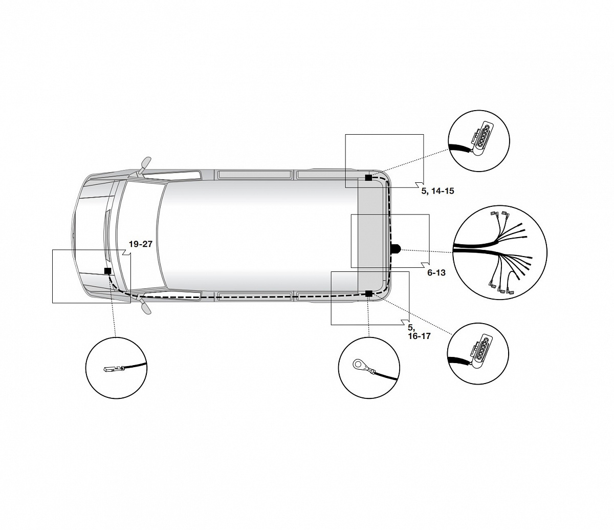 Электрика фаркопа Hak-System (7 pin) для Volkswagen Multivan T5 2003-2009 12270540 в 