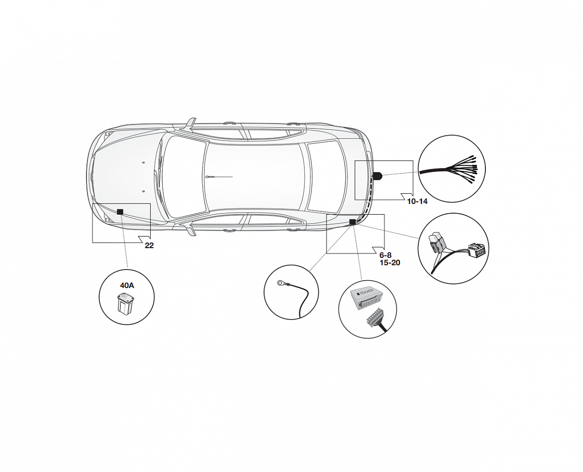 Электрика фаркопа Hak-System (13 pin) для Ford Mondeo 2015- 21060552 в 