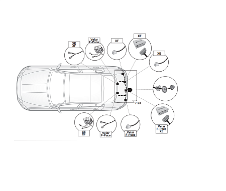 Электрика фаркопа Hak-System (13 pin) для Jaguar F-Pace 2021- 21500679 в 