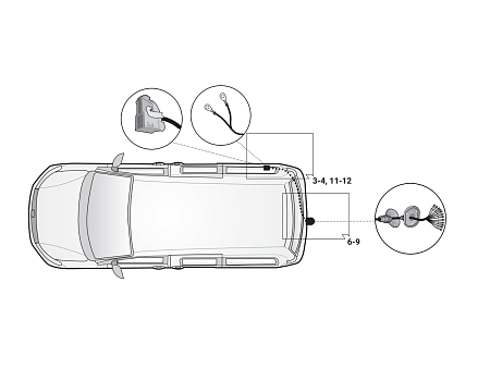 Электрика фаркопа Hak-System (13 pin) для Ford Tourneo Connect 2022- 21500641 в 