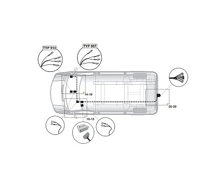 Электрика фаркопа Hak-System (13 pin) для Mercedes Sprinter 2018-, (для а/м без подготовки) 21040539 в 