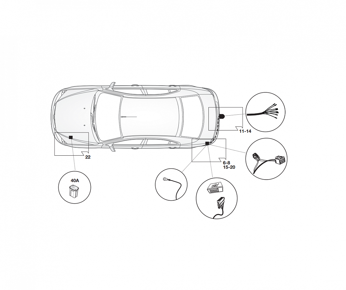 Электрика фаркопа Brink (7 pin) для Ford Mondeo 2015- 712181 в 