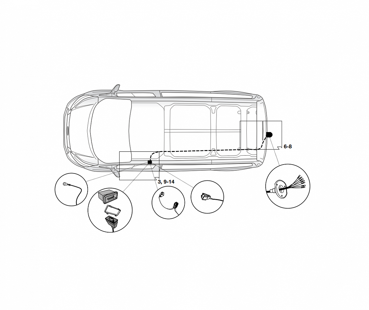 Электрика фаркопа Hak-System (7 pin) для Ford Tourneo Custom 2014- 12060534 в 
