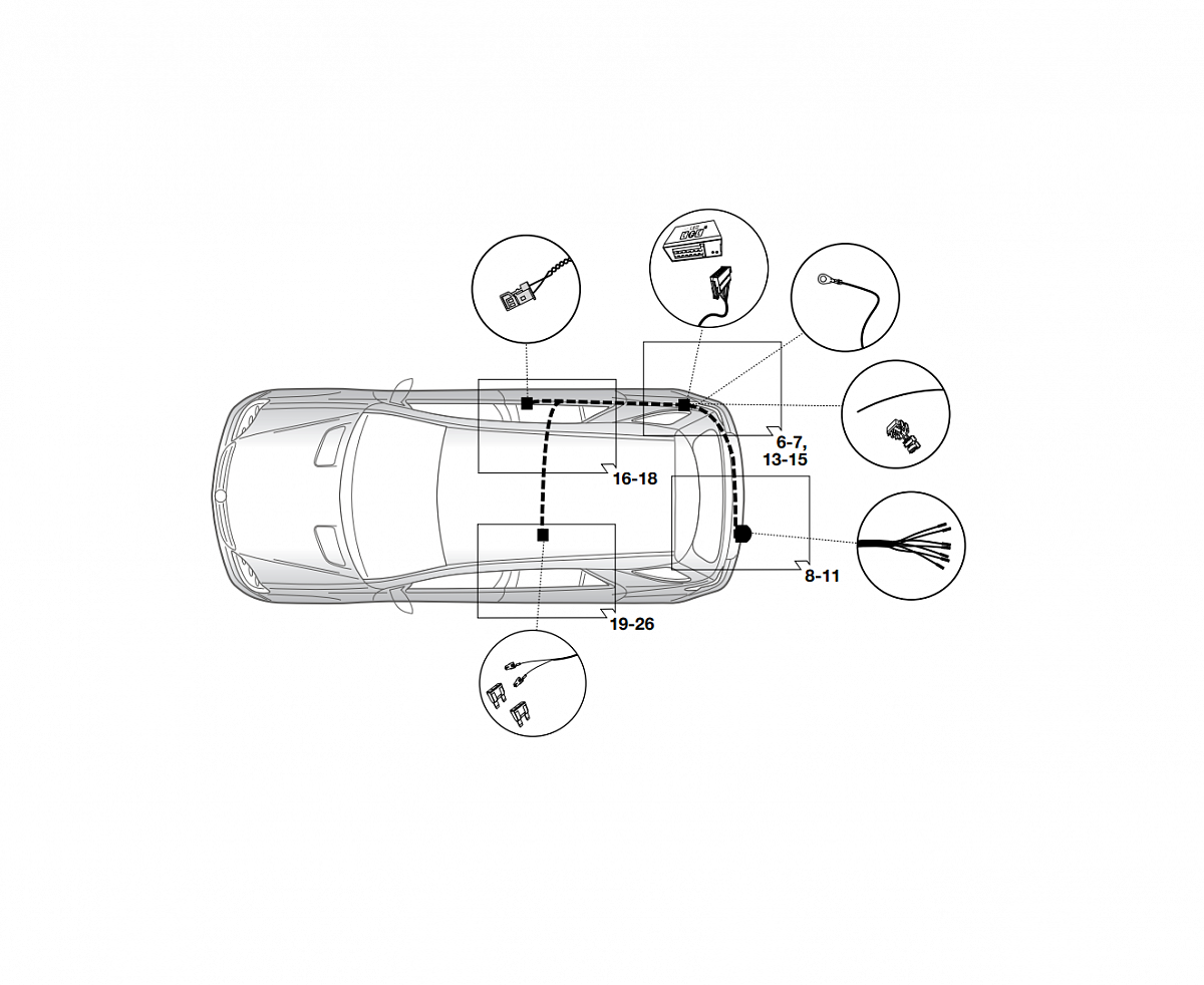 Электрика фаркопа Hak-System (7 pin) для Mercedes GLS-class 2016-2019 12040528 в 