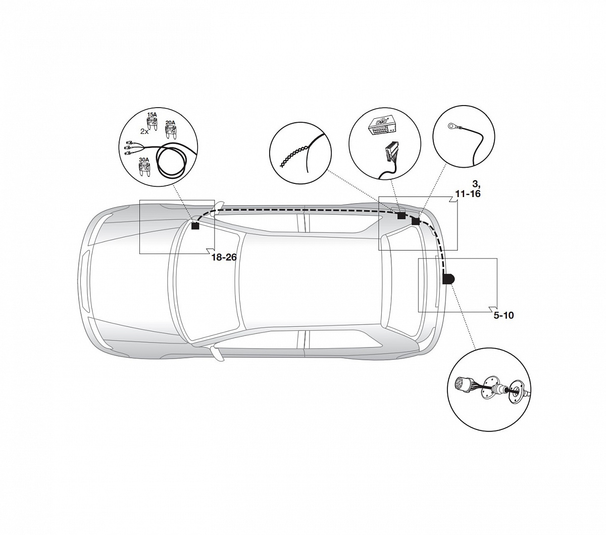 Электрика фаркопа Hak-System (13 pin) для Volkswagen Touareg 2002-2010 21270534 в 