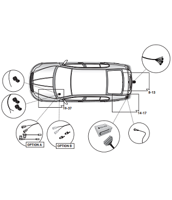 Электрика фаркопа Hak-System (13 pin) для Skoda Octavia (лифтбек/универсал, вкл. Scout) 2014-2020 21500601 в 