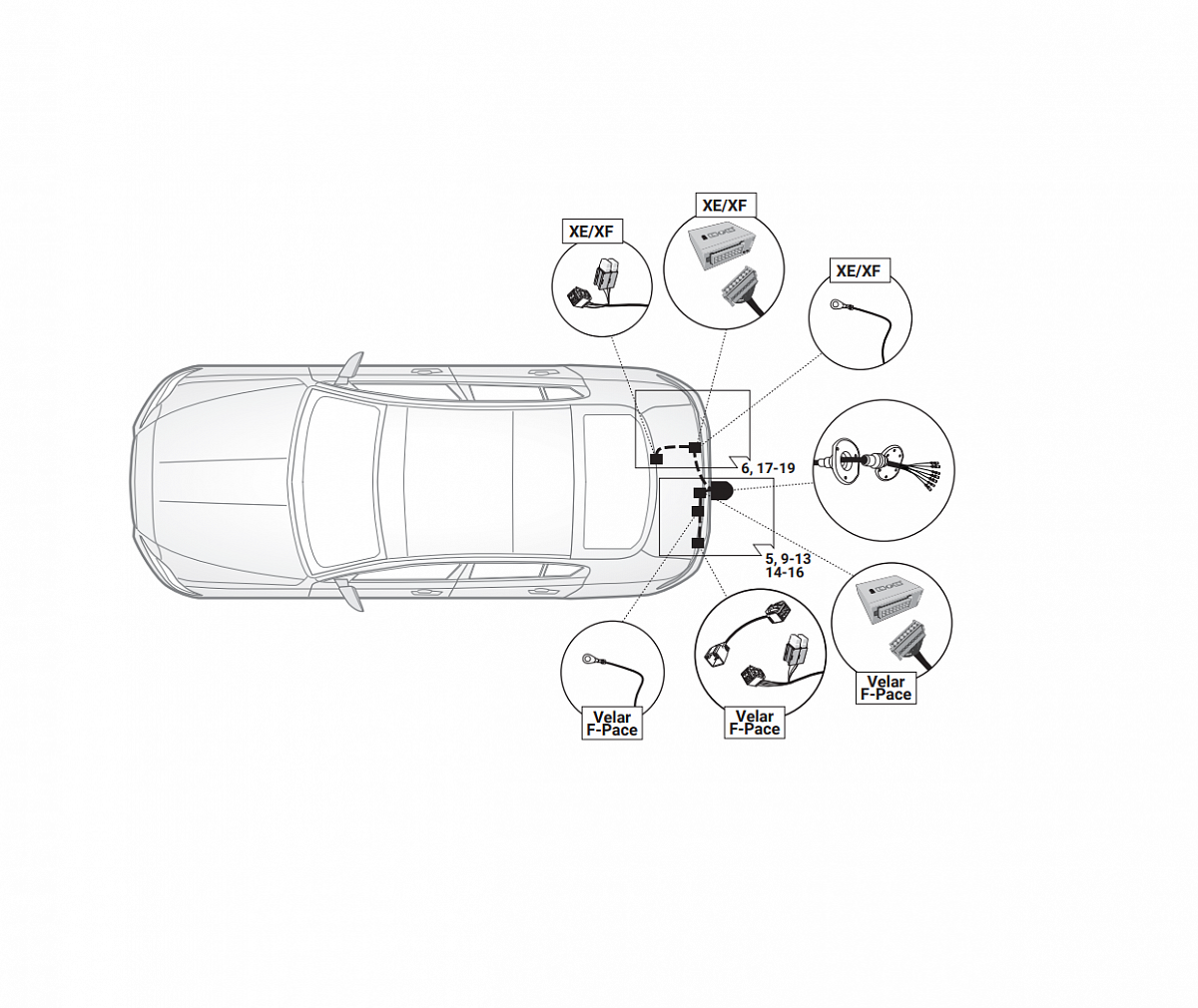 Электрика фаркопа Hak-System (7 pin) для Land Rover Range Rover Velar 2017- 12500632 в 