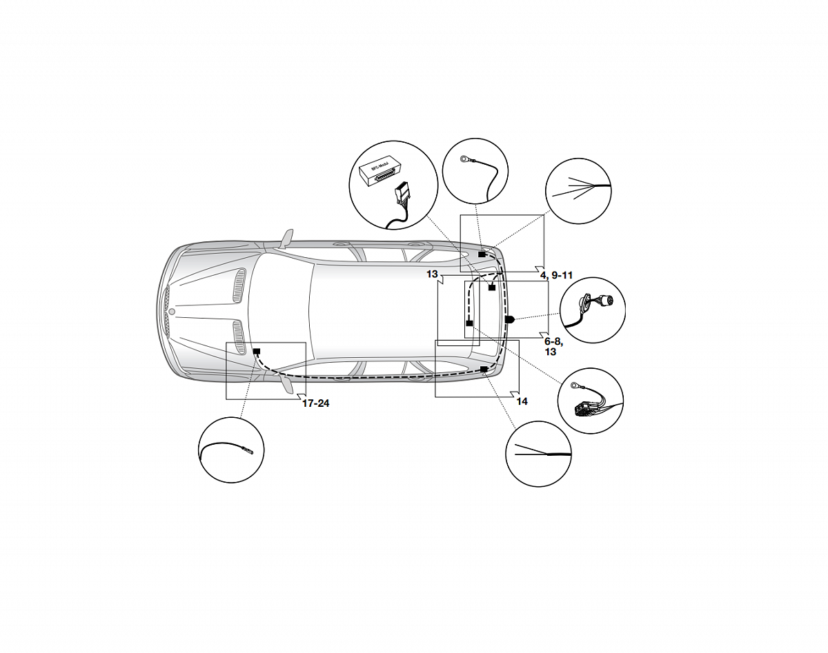 Электрика фаркопа Hak-System (13 pin) для BMW X3 (E83) 2004-2010 21020512 в 