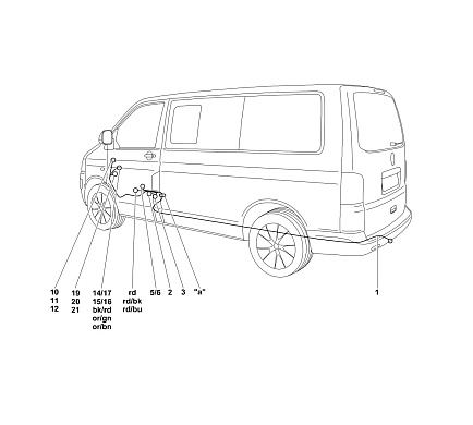 Электрика фаркопа Westfalia (13 pin) для Volkswagen Multivan T5 2009-2015 321454300113 в 
