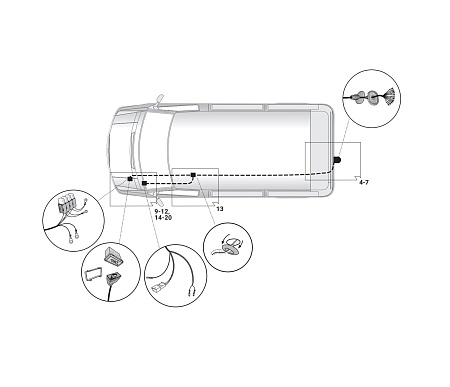 Электрика фаркопа Hak-System (13 pin) для Volkswagen Transporter T6.1 10/2019- 21270574 в 