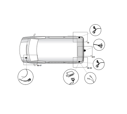 Электрика фаркопа Hak-System (13 pin) для Peugeot Boxer 2006-2011 21500512 в 