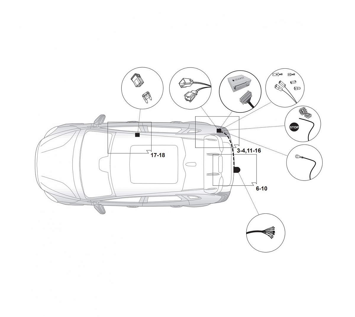 Электрика фаркопа Hak-System (13 pin) для Volvo V40 2013- 21260518 в 