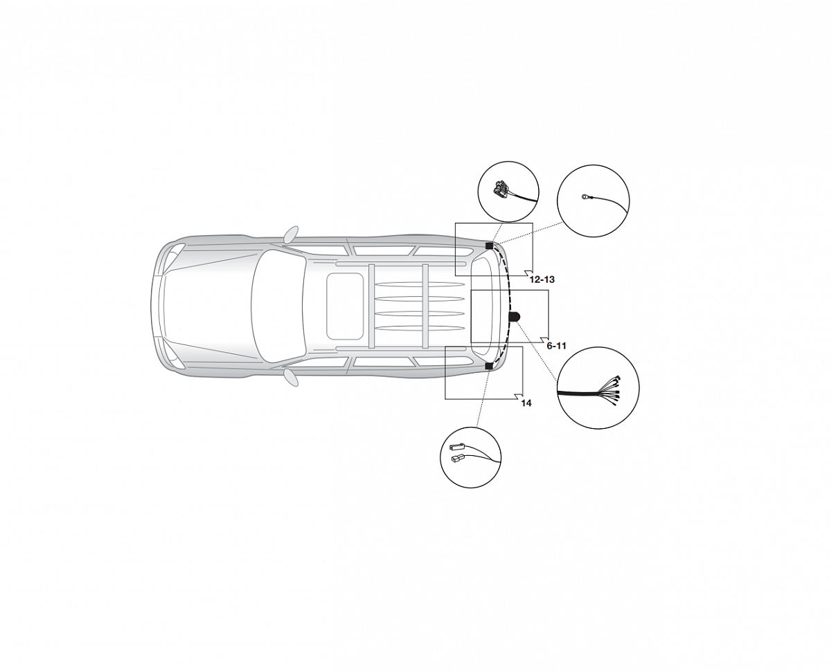 Электрика фаркопа Hak-System (7 pin) для Peugeot 4007 2007-2012 16500524 в 