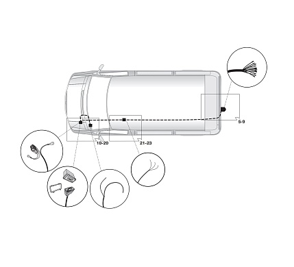 Электрика фаркопа Hak-System (13 pin) для Volkswagen Caravelle T6 2015-10/2019 21270548 в 