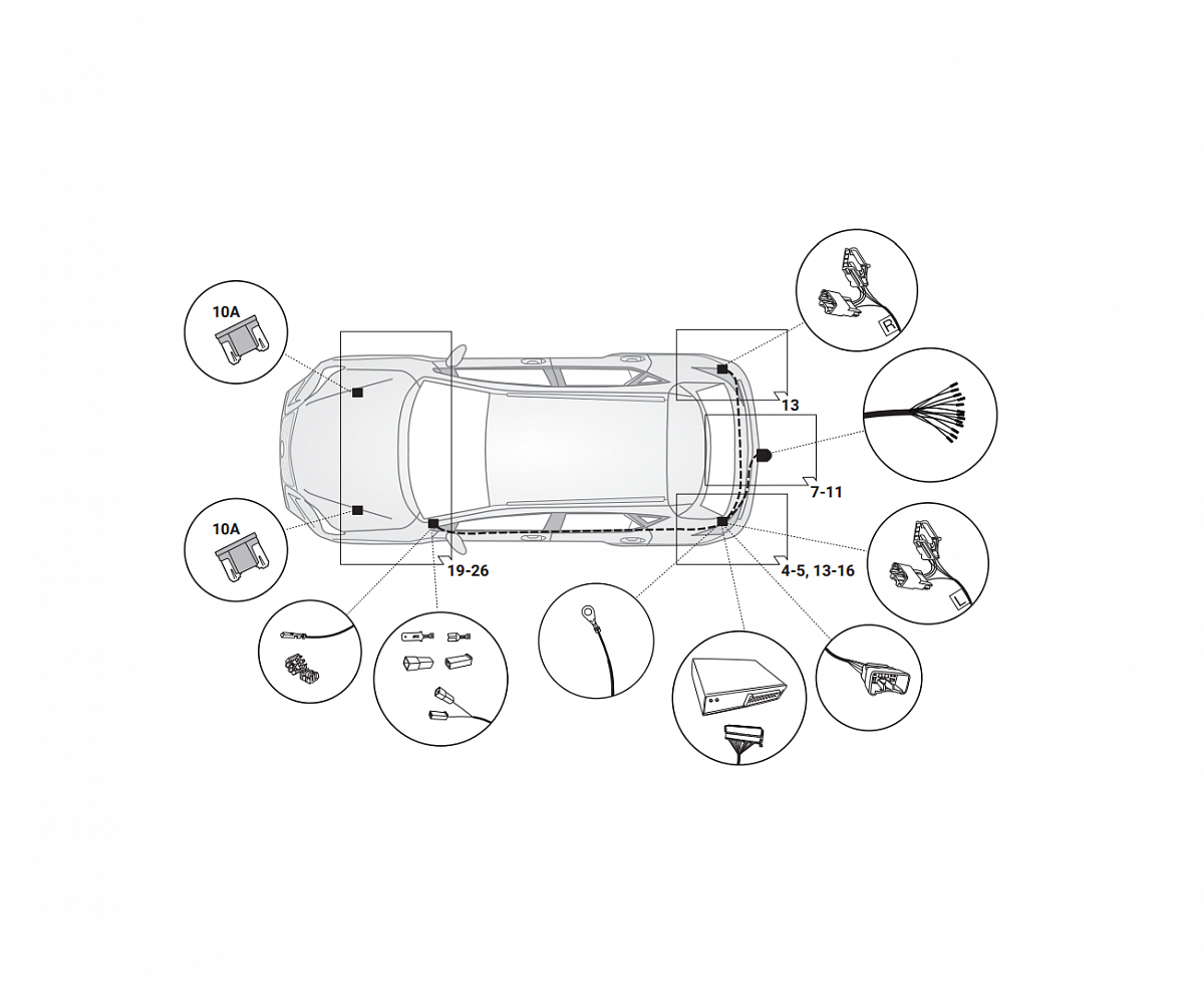 Электрика фаркопа Hak-System (13 pin) для Lexus NX 200, 200t, 300h 2017- 21670503 в 