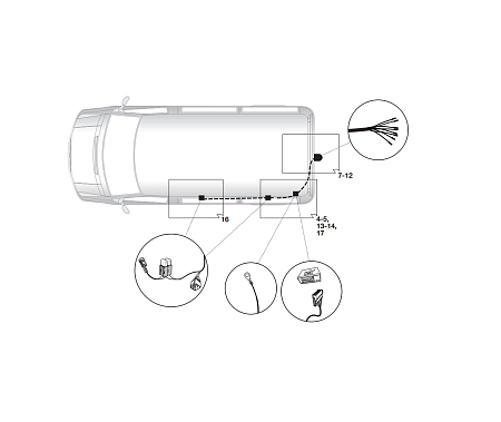 Электрика фаркопа Hak-System (7 pin) для Citroen Spacetourer 2016- 12500626 в 