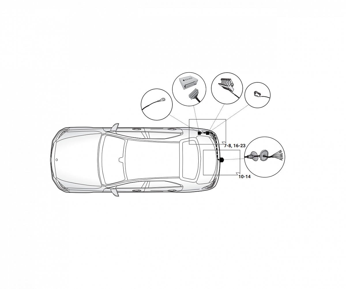 Электрика фаркопа Hak-System (7 pin) для Mercedes GLE 2019- 12040548 в 