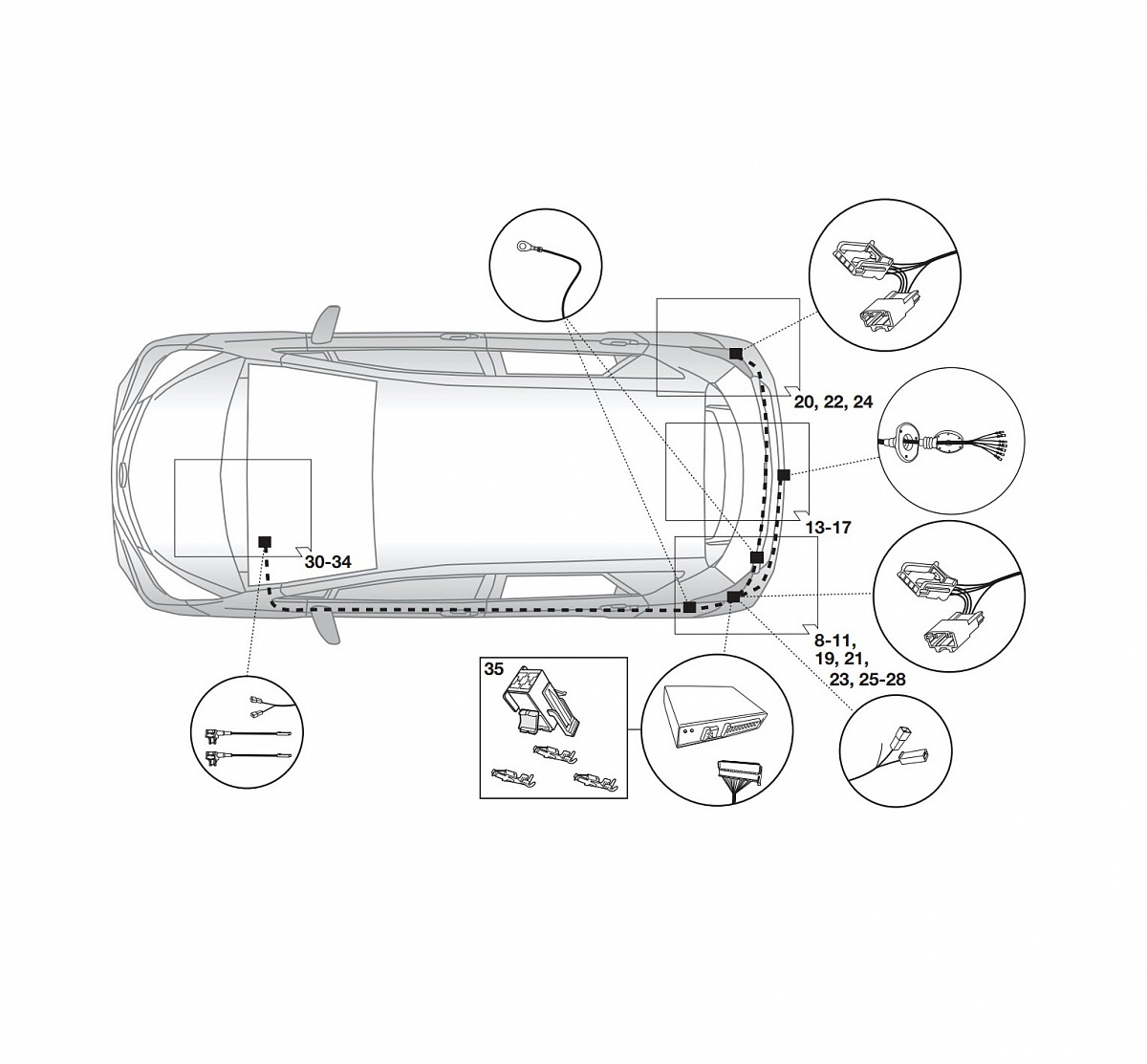 Электрика фаркопа Hak-System (7 pin) для Toyota Corolla 2019- 12250538 в 