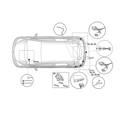 Электрика фаркопа Hak-System (7 pin) для Toyota Corolla 2019- 12250538 в 