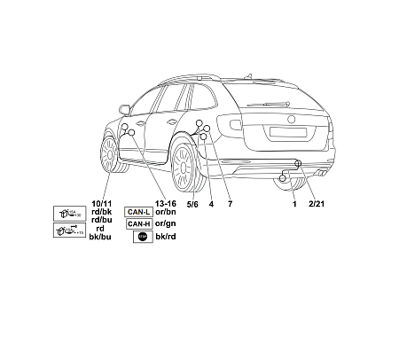 Электрика фаркопа Westfalia (7 pin) для Skoda Superb (седан/универсал) 2009-2015 321600300107 в 