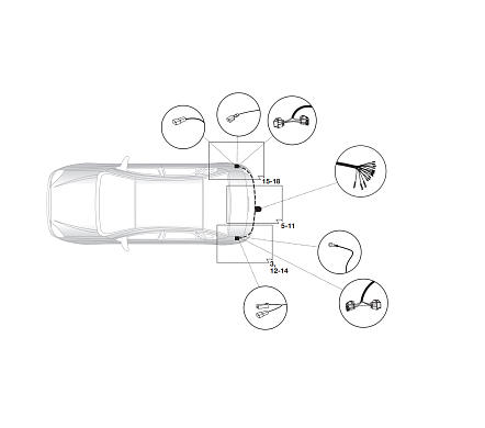 Электрика фаркопа Hak-System (13 pin) для Ford Focus 2008-2010 26060523 в 