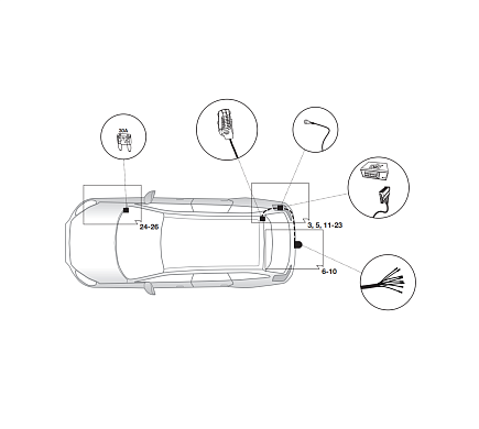 Электрика фаркопа Hak-System (7 pin) для Peugeot 508 2011-2018 12160514 в 