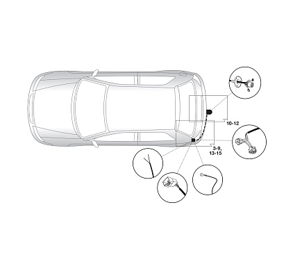 Электрика фаркопа Hak-System (13 pin) для Subaru Forester 2008-2013 26230510 в 