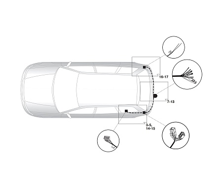 Электрика фаркопа Brink (7 pin) для Subaru Outback 2015-2021 750201 в 