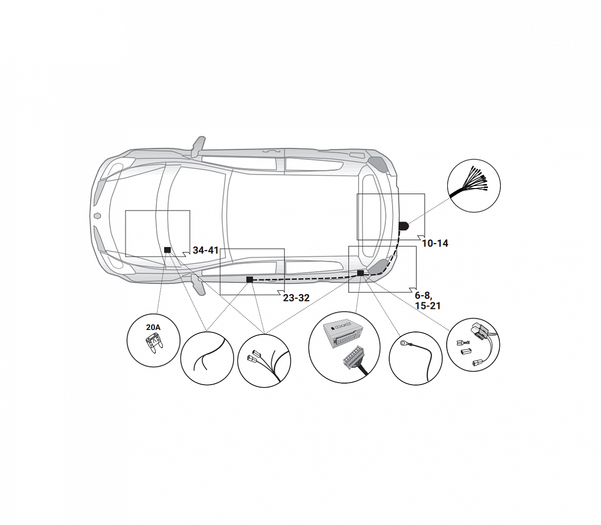 Электрика фаркопа Hak-System (13 pin) для Renault Clio 2012- 26180535 в 