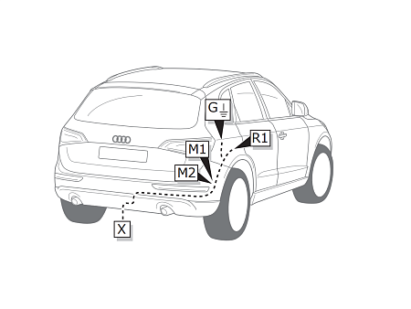 Электрика фаркопа ECS (7 pin) для Audi Q5 2008-2016, (на авто с подготовкой) AU035B1 в 