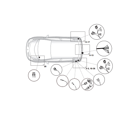 Электрика фаркопа Hak-System (7 pin) для Renault Grand Scenic 2009-2016 12180537 в 