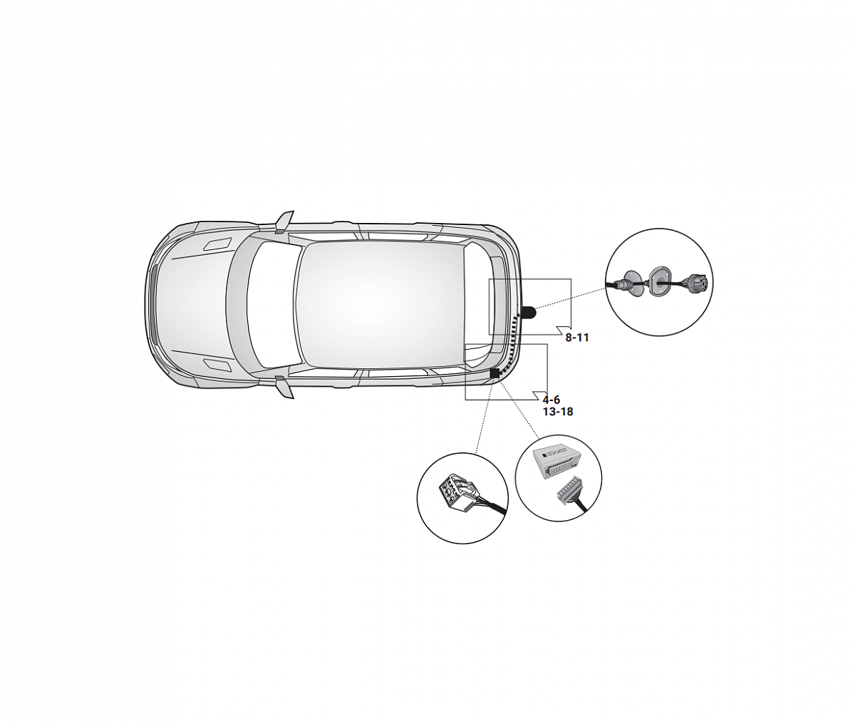 Электрика фаркопа Hak-System (7 pin) для Land Rover Discovery Sport 08/2019-12/2020 12190521 в 