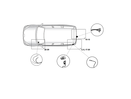 Электрика фаркопа Hak-System (13 pin) для Peugeot 307 (3/5 дв. хетчбек, кабриолет, унив) 2005-2008 21500558 в 