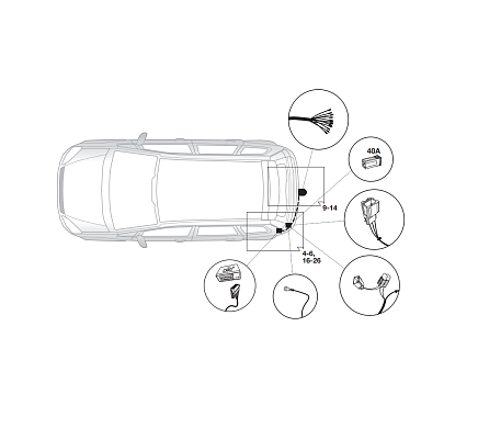 Электрика фаркопа Hak-System (13 pin) для Ford C-Max (Grand) 2010- 21060530 в 