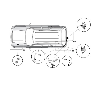 Электрика фаркопа Hak-System (13 pin) для Toyota Land Cruiser Prado J150 2009- 21250533 в 