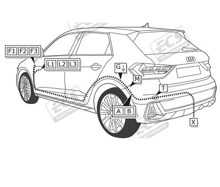 Электрика фаркопа ECS (13 pin) для Audi Q3 2018- VW190H1 в 