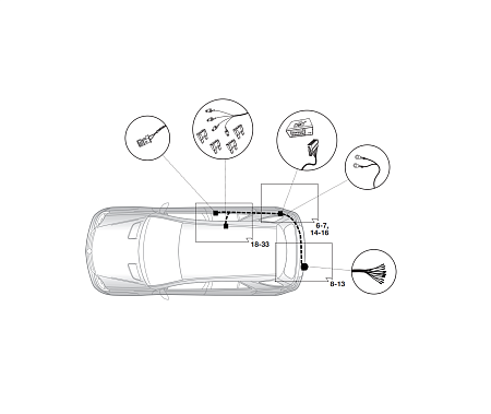 Электрика фаркопа Hak-System (13 pin) для Mercedes GLE Coupe 2015-2018  21040525 в 