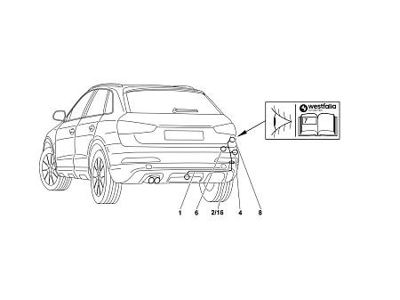 Электрика фаркопа Westfalia (13 pin) для Audi Q3 2011-2017 305410300113 в 