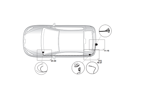 Электрика фаркопа Hak-System (13 pin) для Peugeot 207 (3/5 дв. хетчбек, кабриолет, унив) 2006-2015 21500558 в 