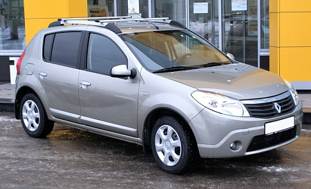 Рейлинги для Renault Sandero 2010-2014 (кроме stepway),  анод серый матовый 0246-11 в 