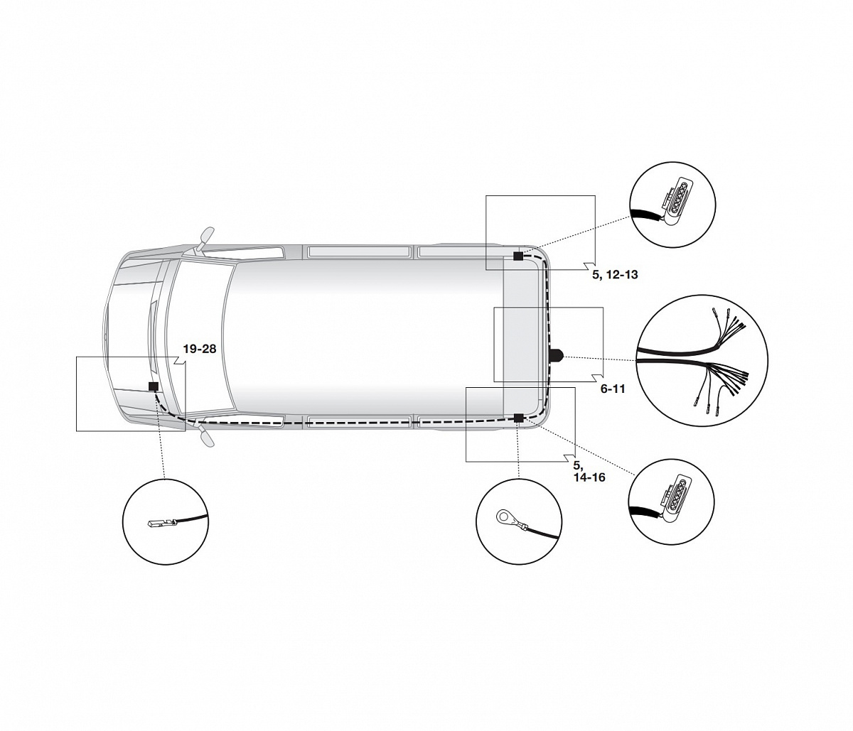 Электрика фаркопа Hak-System (13 pin) для Volkswagen Multivan T5 2003-2009 21270540 в 