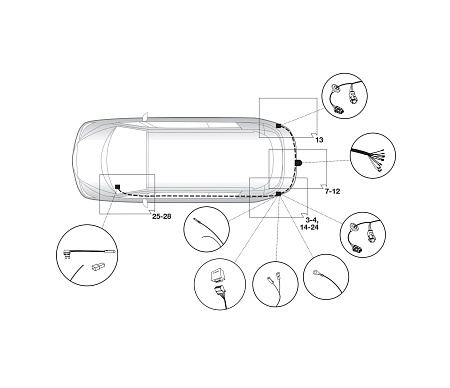 Электрика фаркопа Hak-System (7 pin) для Ssang Yong Rodius 2013-2019 16320509 в 