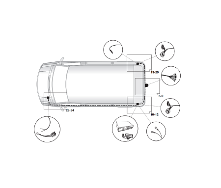 Электрика фаркопа Hak-System (13 pin) для Fiat Ducato 2006-2011 21500536 в 