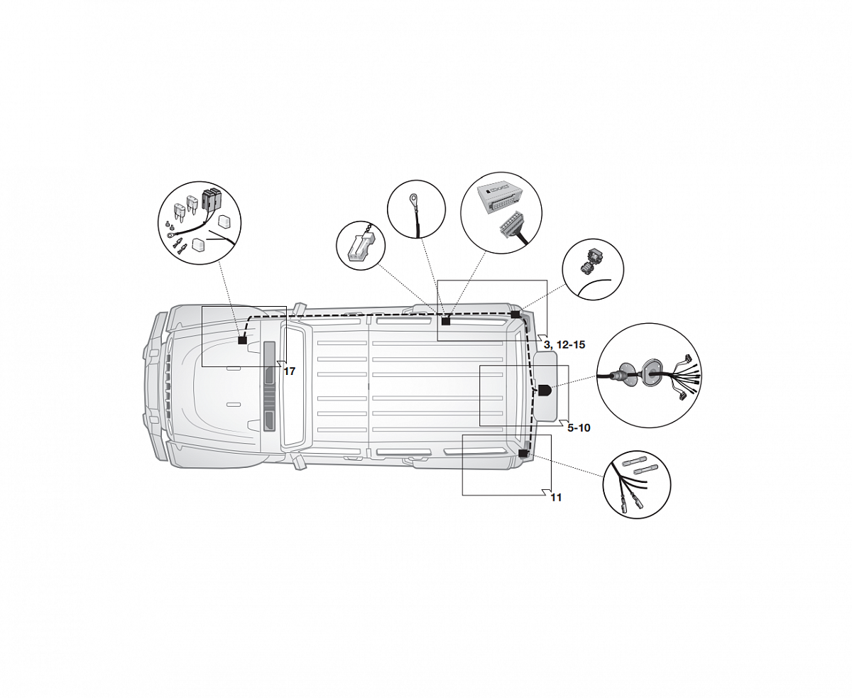 Электрика фаркопа Hak-System (7 pin) для Jeep Wrangler 2018- 12610516 в 